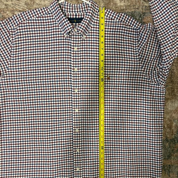 Ralph Lauren Polo Men's Classic Blue/Red Check Button-Down Oxford Shirt 3XB Logo - Picture 9 of 10